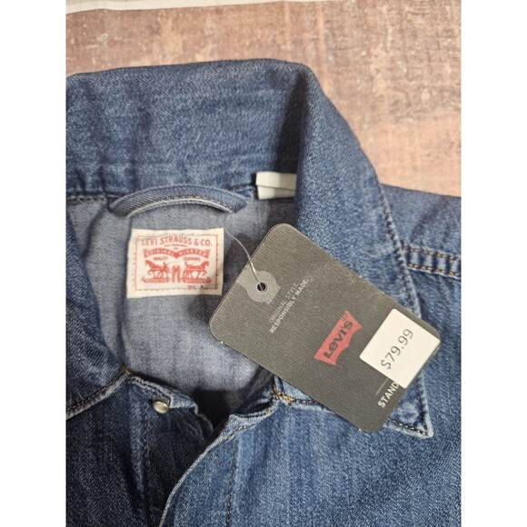 Levi's Short Sleeve Heritage Jumpsuit Size Small Dark Blue Denim - Picture 4 of 10